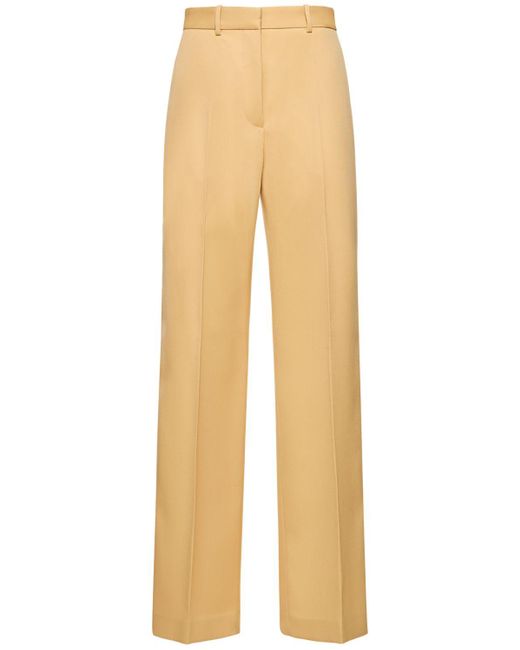 Lanvin Natural Wool Twill Wide Leg Pants