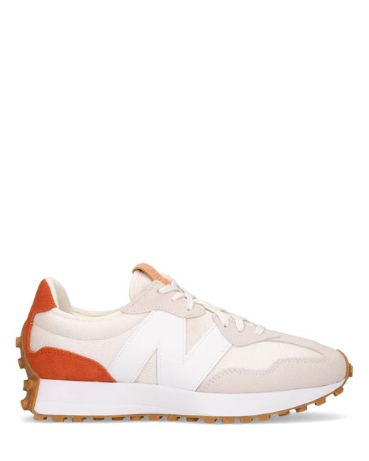 New Balance Leather 327 Sneakers in White/Beige (White) Lyst