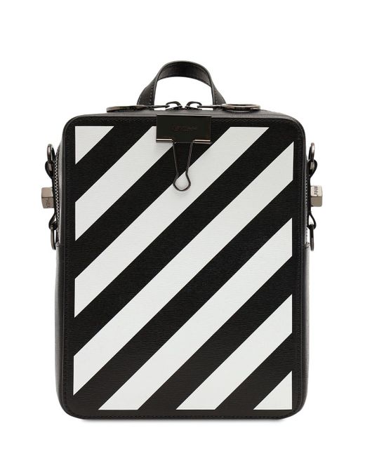 Off-White c/o Virgil Abloh Black Diag Binder Leather Backpack