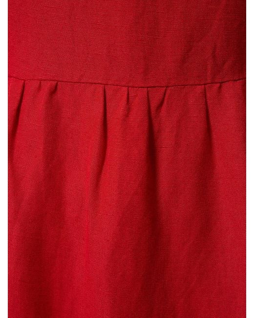Vestido largo de viscosa y lino Posse de color Red