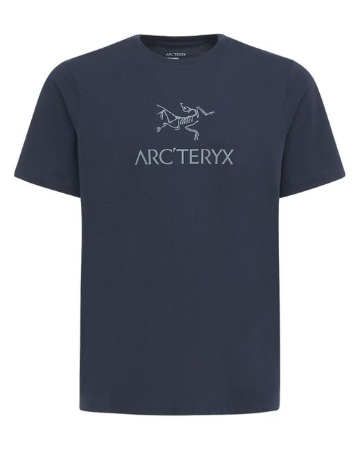 Arc'teryx T-shirt Aus Baumwolljersey "arc'world" in Blue für Herren
