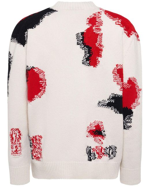 Suéter de punto de lana Alexander McQueen de hombre de color Red