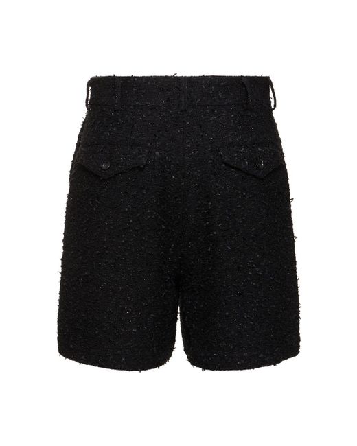 Junya Watanabe Black Shorts Aus Baumwollmischtweed
