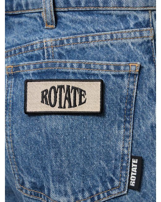 ROTATE BIRGER CHRISTENSEN Blue Straight Cotton Denim Jeans
