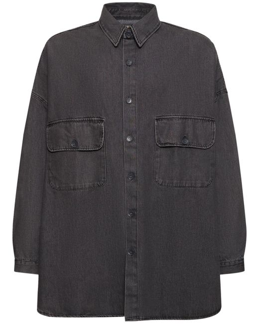 Frankie Shop Black Dallas Oversize Cotton Denim Shirt for men