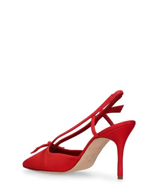 Zapatos mules de ante 90mm Manolo Blahnik de color Red