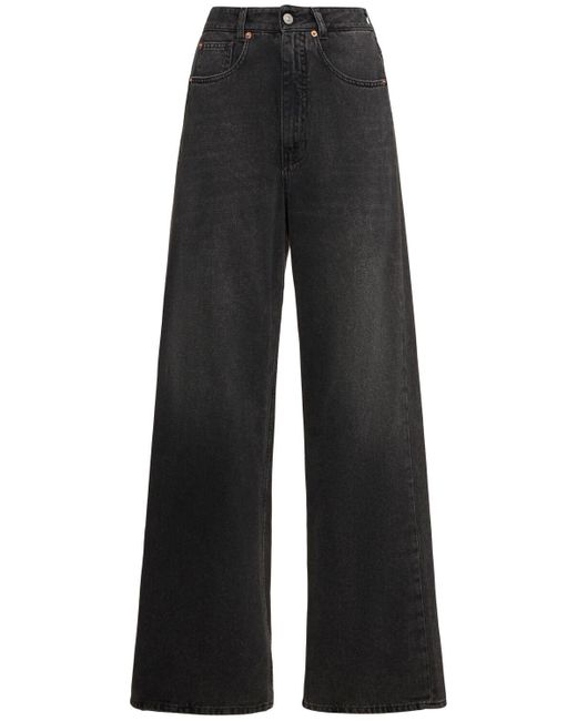 Jeans larghi vita alta di MM6 by Maison Martin Margiela in Black