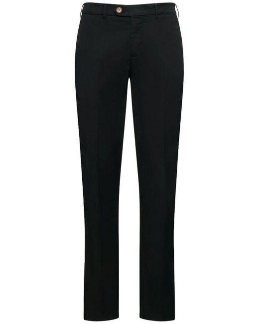 Brunello Cucinelli Hose Aus Baumwollgarbadine in Black für Herren