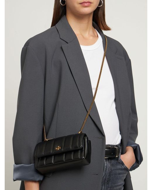 Tory Burch Kira Mini Leather Shoulder Bag in Black | Lyst