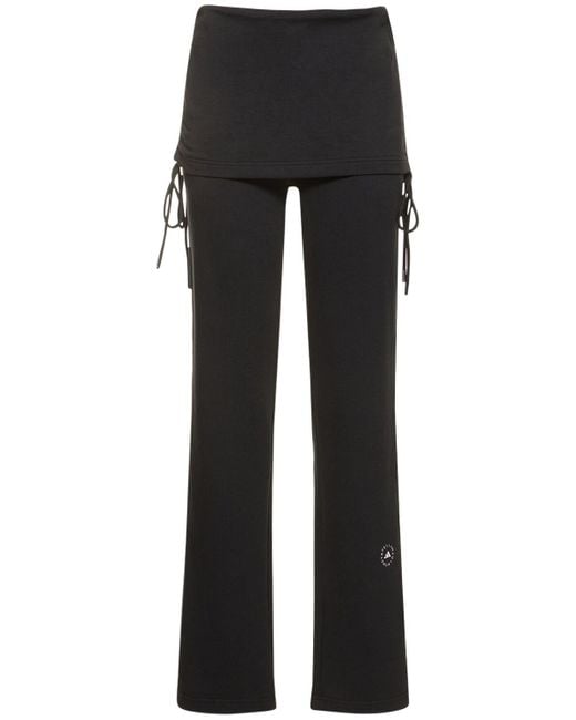 Pantaloni con vita da risvoltare di Adidas By Stella McCartney in Black