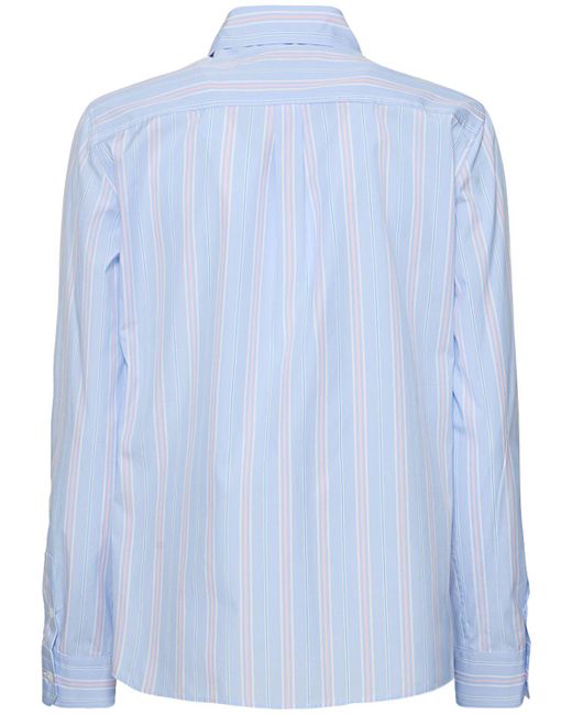 Weekend by Maxmara Blue Bahamas Striped Cotton Poplin Shirt