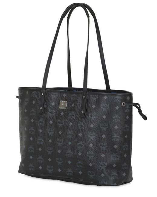 Mcm Reversible Faux Leather Tote Bag in Black | Lyst
