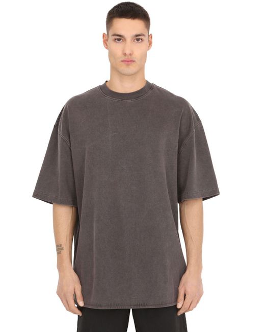 Yeezy Gray Heavy Cotton Jersey Oversized T-shirt for men