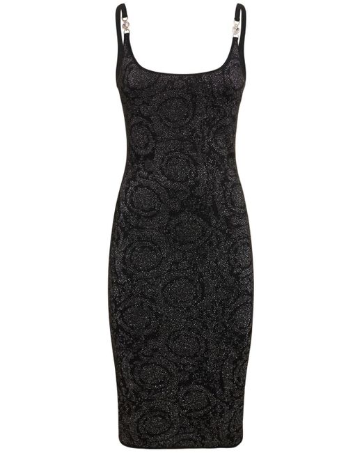 Versace Black Barocco Knit Dress