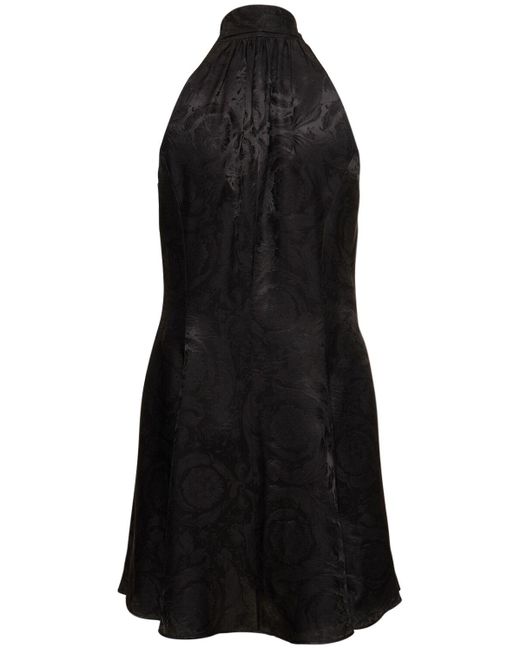 Versace Black Kleid Aus Blumenjacquard