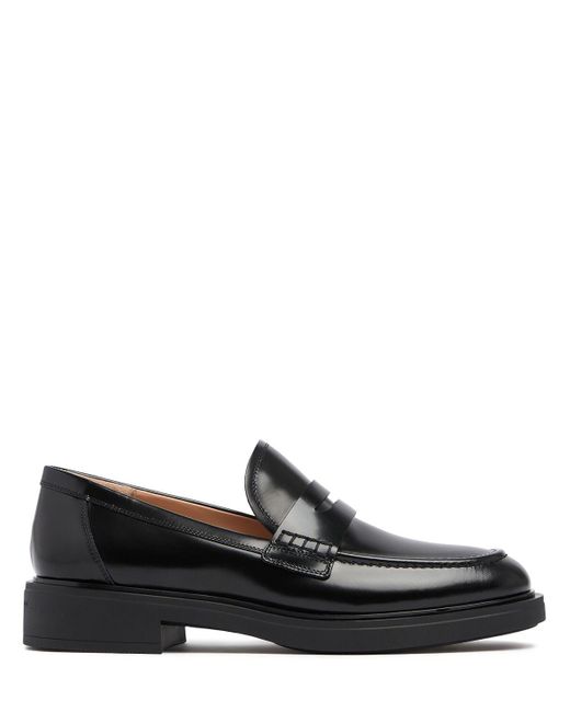 Gianvito Rossi Black 20Mm Harris Leather Penny Loafers