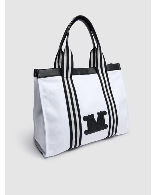 Max Mara Black Strandtasche Aus Canvas "palau"