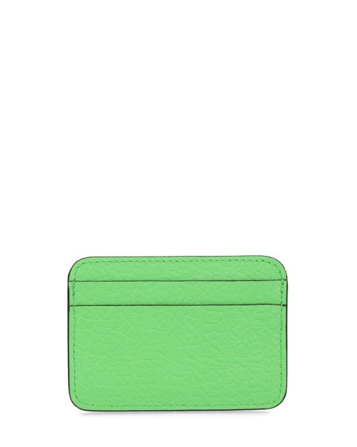 Acne Green Aroundy Leather Card Holder for men