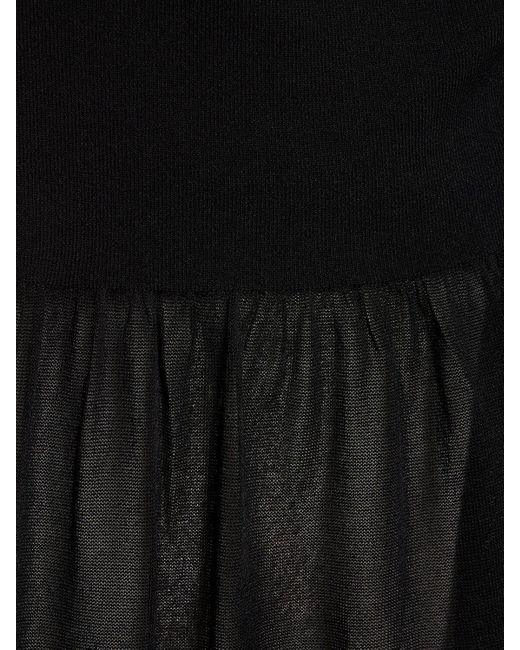 Drop waist viscose blend knit maxi dress di Matteau in Black