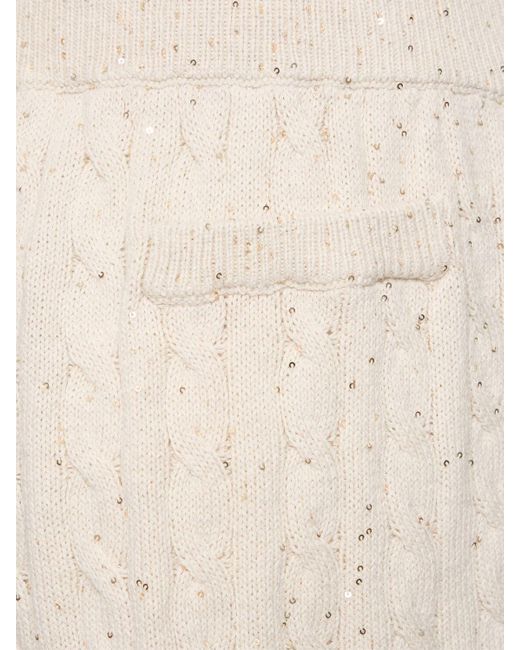 Short en maille torsadée de coton mélangé Brunello Cucinelli en coloris White