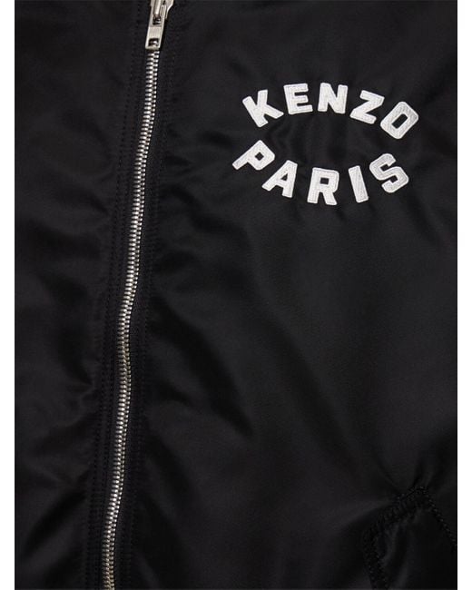 KENZO Black Tiger Print Nylon Bomber Jacket for men