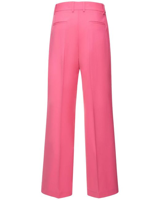 MSGM Pink Stretch Wool Pants