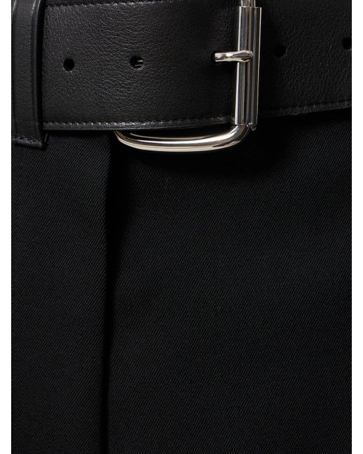 Pantalon taille haute en laine avec ceinture Alexander Wang en coloris Black