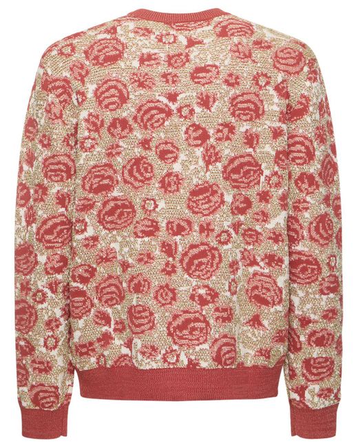 Acne Pink Klace Cotton Blend Crewneck Sweater for men