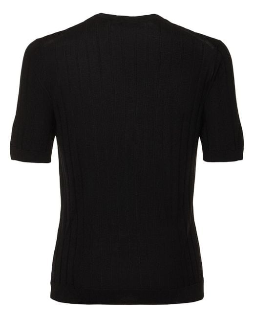Hombre Suéter De Punto De Seda Tagliatore de hombre de color Black