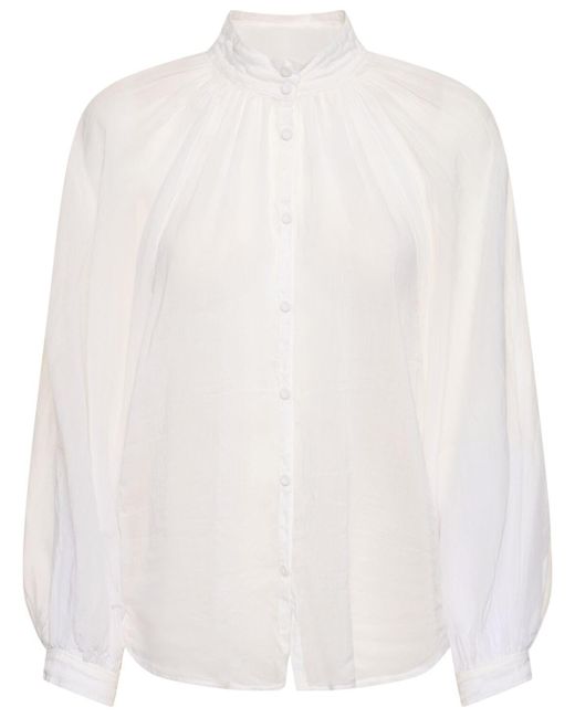 Forte Forte White Cotton & Silk Voile Bohemian Shirt