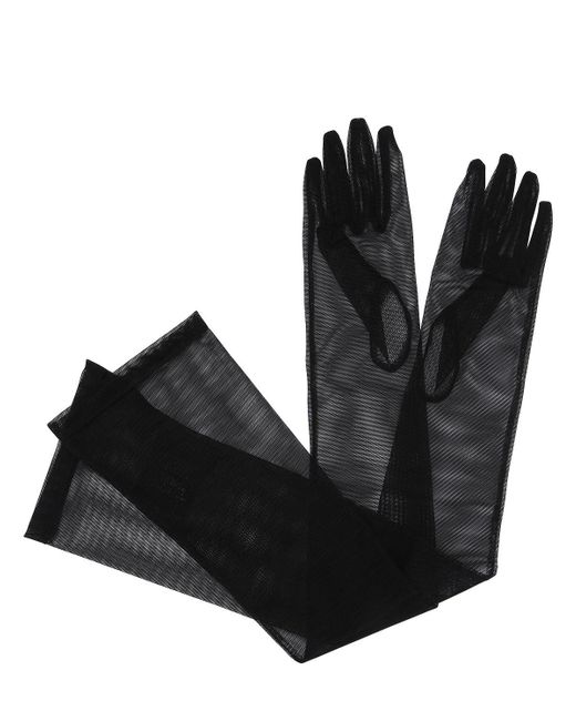Gucci Black Clarine Long Tulle Gloves