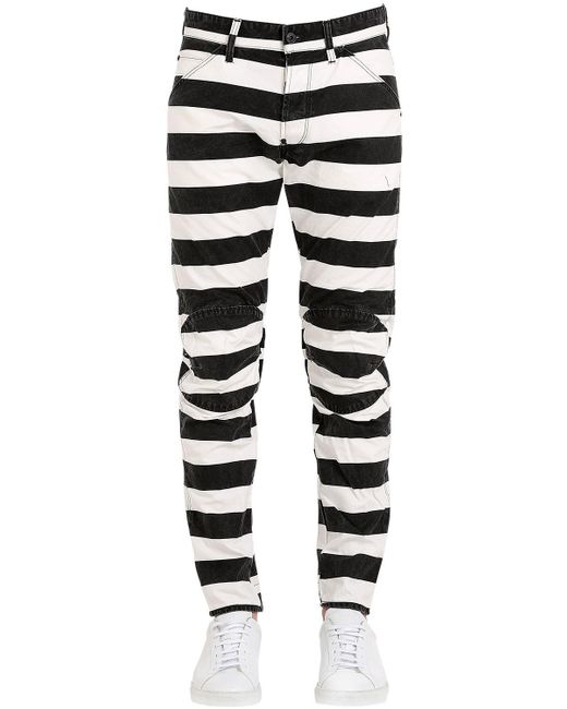 G-Star RAW Black 5622 Elwood Prison Stripe Jeans for men