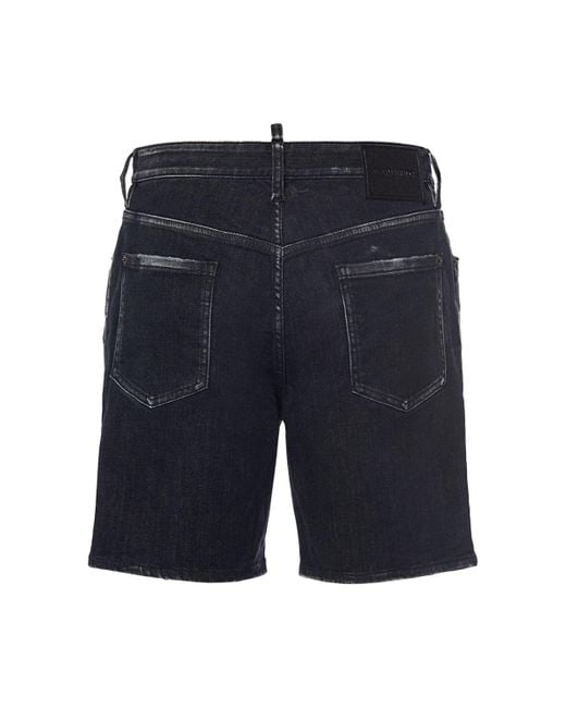DSquared² Blue Marine Stretch Cotton Denim Shorts for men
