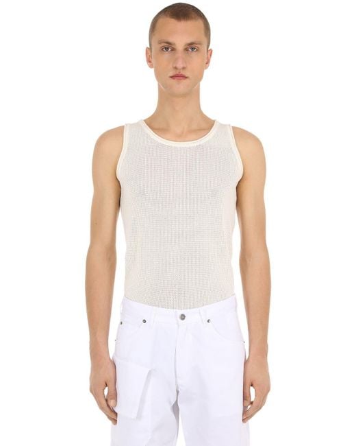 Jacquemus White Le Marcel Cotton Knit Tank Top for men