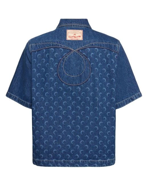 MARINE SERRE Blue Deadstock Denim Workwear Shirt for men