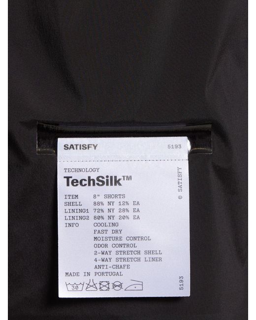 Satisfy Gray Techsilk 8" Stretch Tech Shorts for men