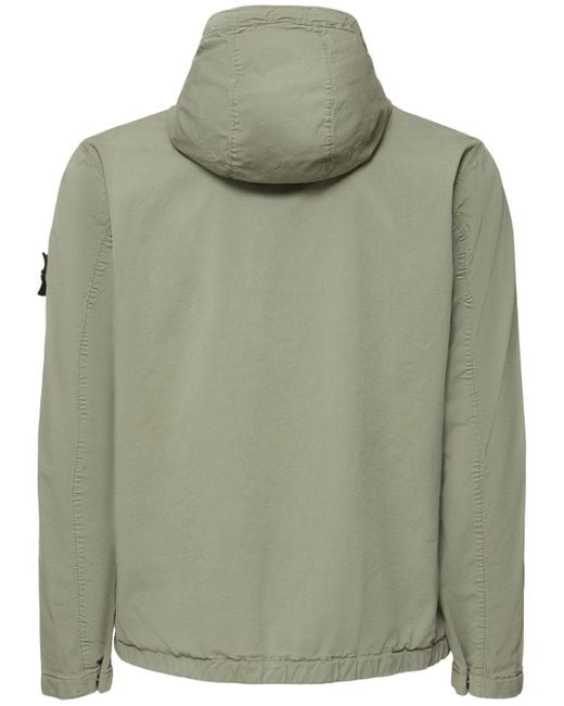 Stone Island Green Short Stretch Cotton Parka for men