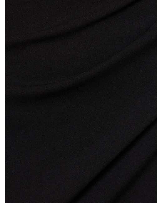 Robe longue en crêpe à col bardot tara Solace London en coloris Black