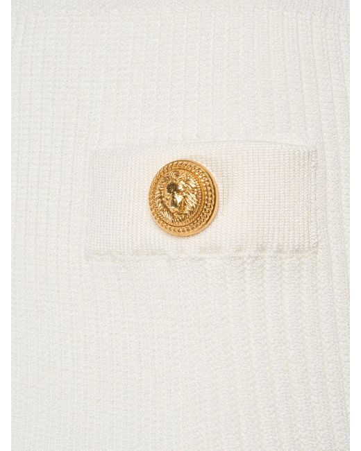 Balmain White Minirock Aus Viskosestrick