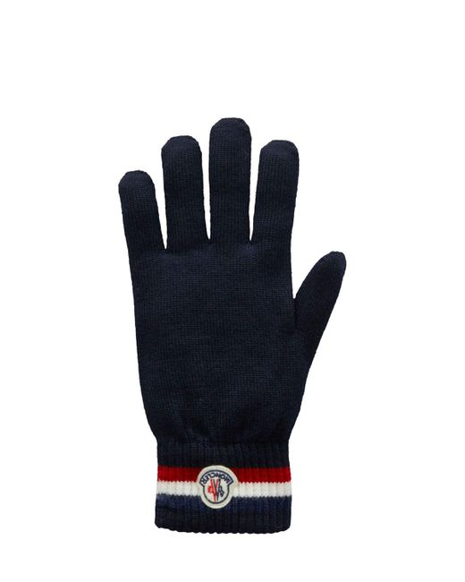 Moncler Dreifarbige Handschuhe Aus Extrafeiner Wolle in Blue für Herren