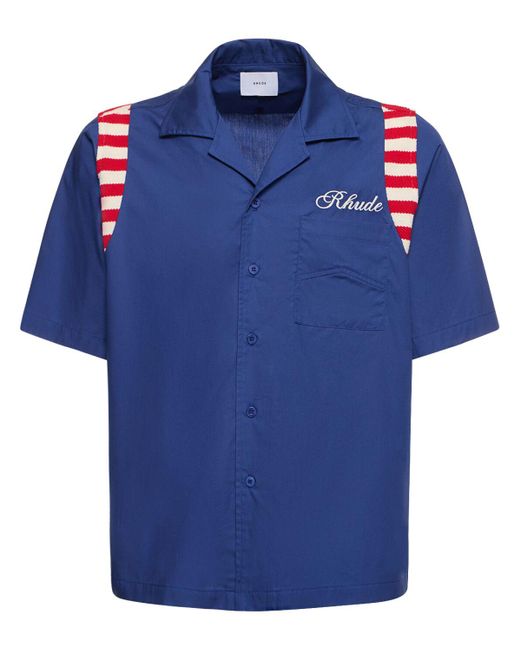 Rhude Popeline-hemd "america Spirit" in Blue für Herren