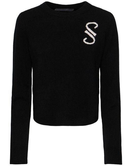 Proenza Schouler Black Sweater Aus Kaschmirjacquard "stella"