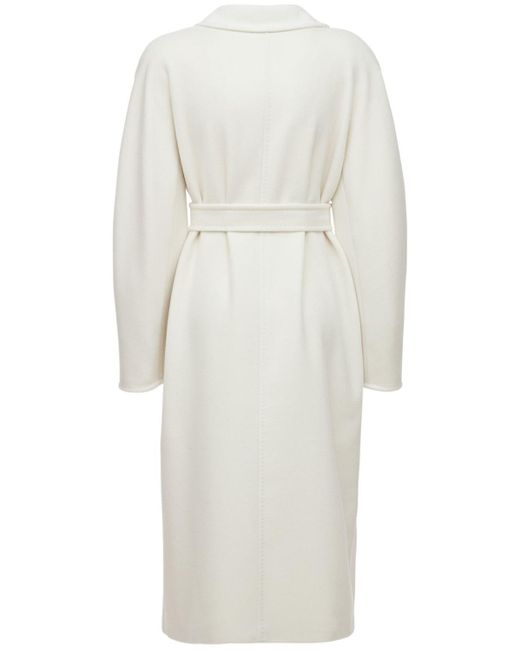 Max Mara Madame Long Wool & Cashmere Coat in White | Lyst
