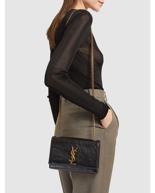 Saint Laurent Black Small Kate Leather Shoulder Bag