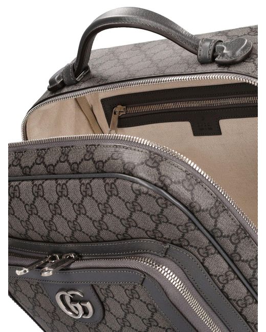 Gucci Gray Ophidia Canvas & Leather Backpack for men