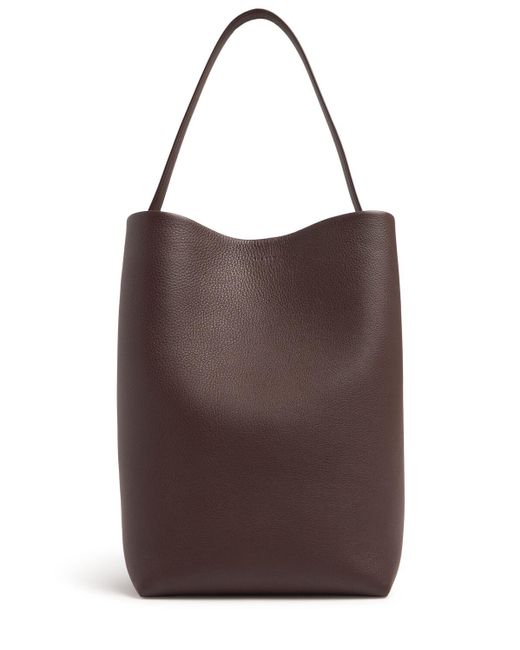 The Row Large N/s Park Tote グレインレザーバッグ Brown