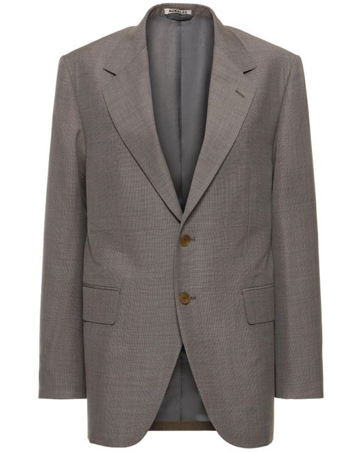 Auralee Gray Tropical Wool & Mohair Jacket