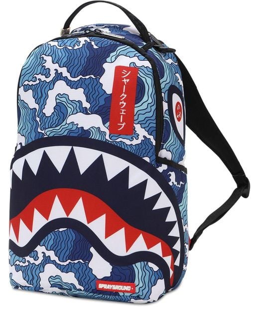 Sprayground Blue Shark Wave Backpack for men