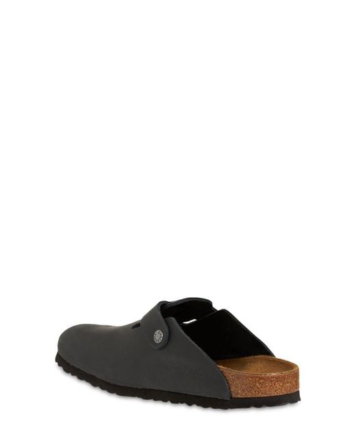 Birkenstock Black Boston Sfb Leather Sandals for men