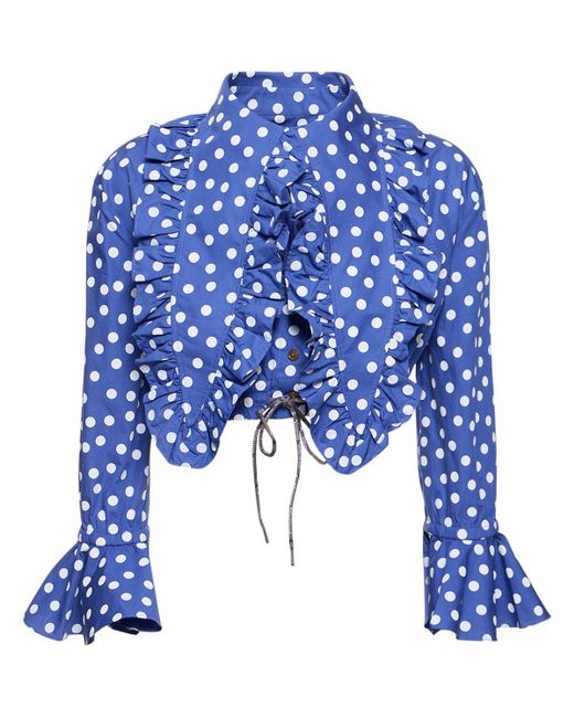 Chemise courte en coton imprimé cœurs Vivienne Westwood en coloris Blue
